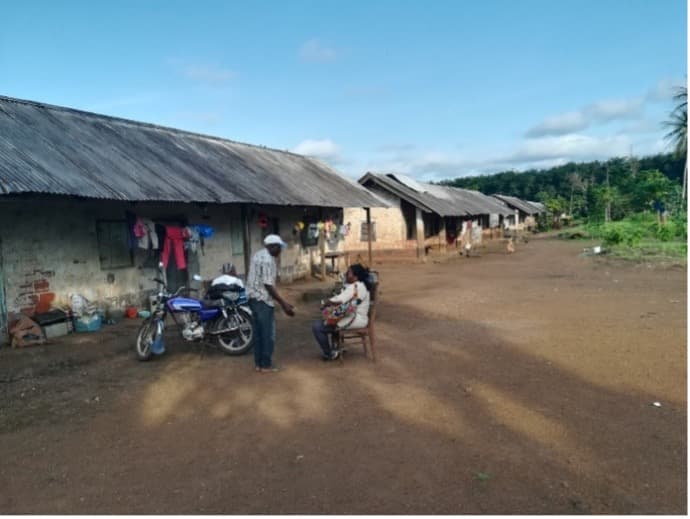 Rural village scene showing TRACH's community engagement in Cameroon communities
